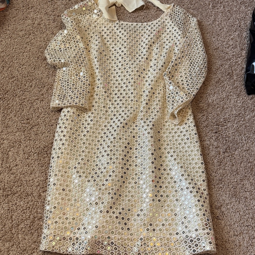 Lilly Pulitzer Cream and Silver Mini Dress